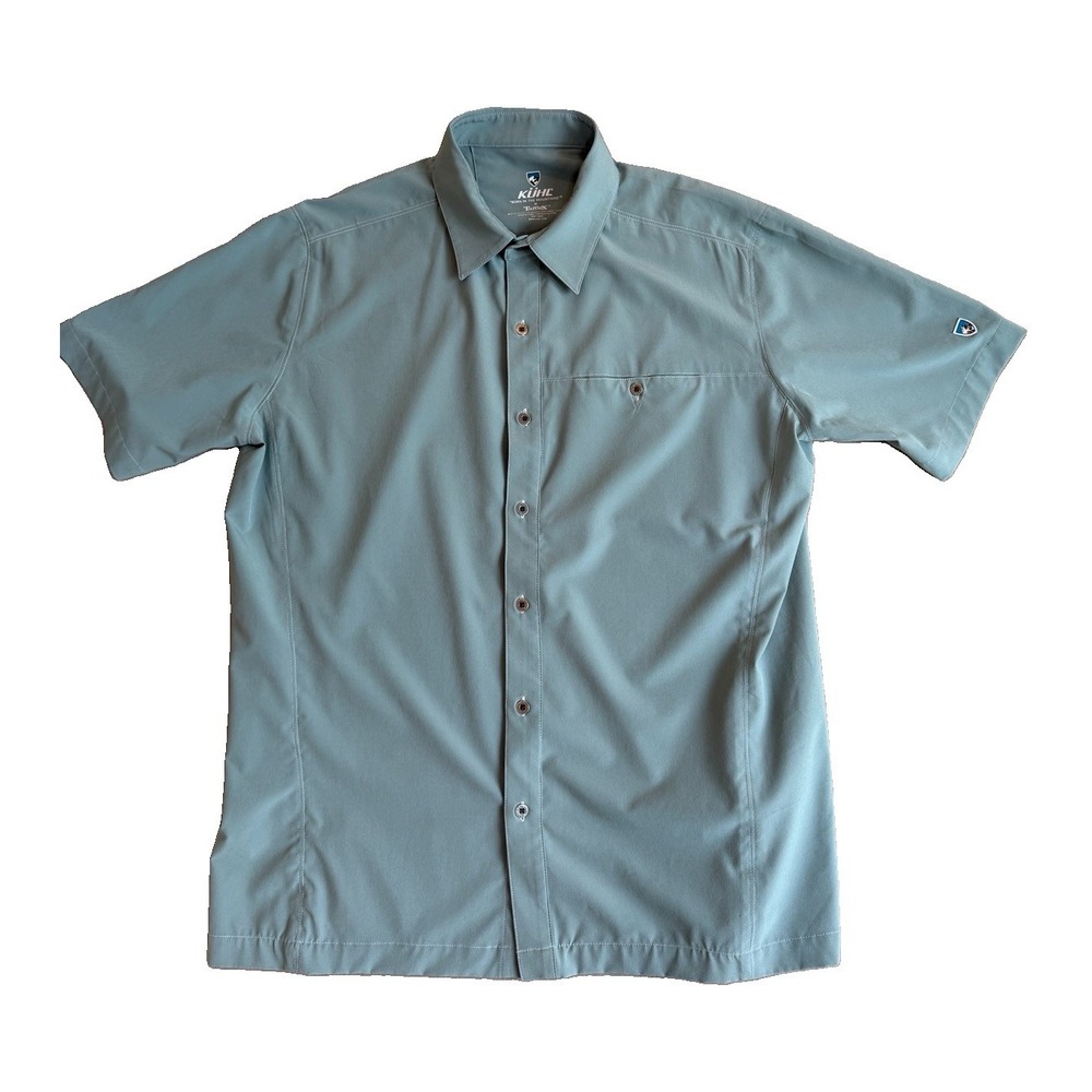 Kuhl Renegade Tufflex Shirt Mens Medium Blue Short Sleeve Performance Hiking